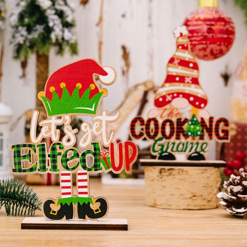 Handmade Christmas Gnome Elf Sign Funny Merry Christmas Decor Home Xmas Decor