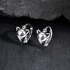 Fashion Chic Rose Fox Hoop Earrings, Silver Color Stainless Steel Small Huggies Earrings, Punk Trendy Hypoallergenic Jewelry