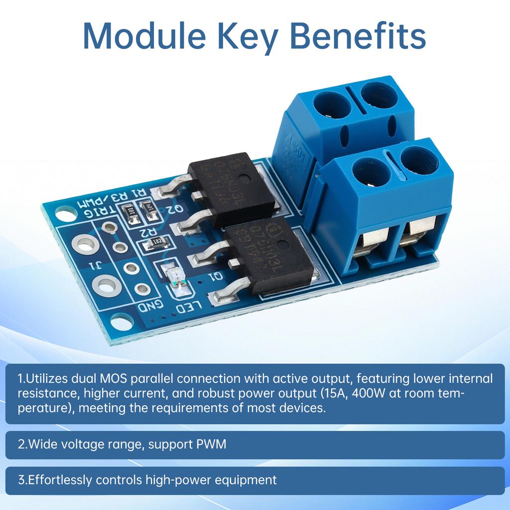 MOSFET-Schaltmodul 400W 30A PWM-Regelung Motor Drehzahl Lampen Helligkeit Steuerung 5V-36V Treiberplatine