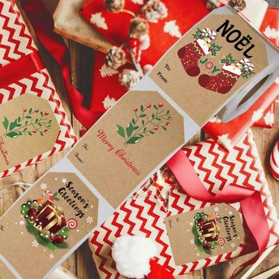 Christmas Labels Festive Adhesive Decorative Label Adhesive Cartoon Christmas Tags For Home Crafting Festival Celebration