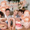 28pcs 18 21 30 40 50 60 70th Rose Gold Happy Birthday Balloon Set Banner Balloon Adults Birthday Party Decoration Birthday Party
