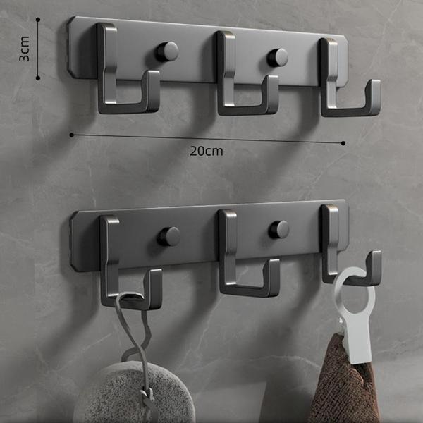 Ganci a 3/5/7 file in alluminio montati a parete gancio portachiavi da parete appendino portasciugamani da parete gancio a parete camera da letto bagno appendiabiti da toilette gancio a fila montato a parete