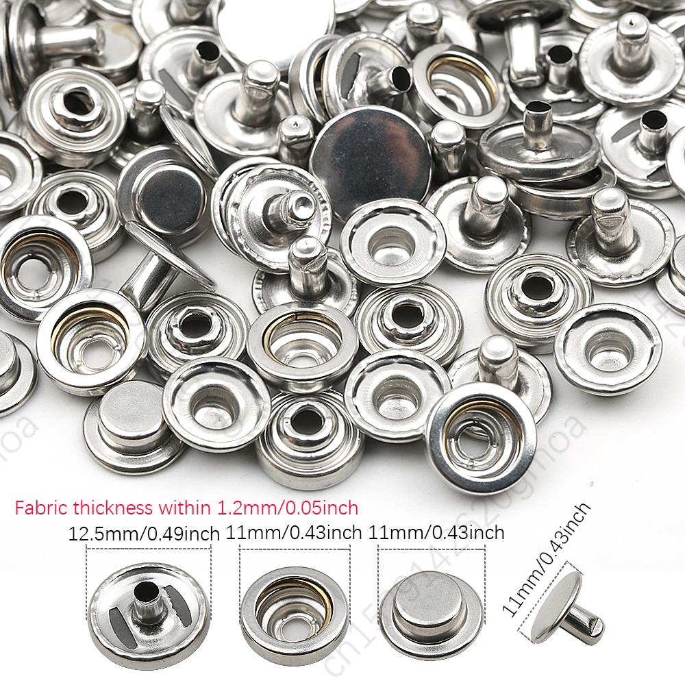 20Sets/Pack 10-15Mm Metal Snap Buttons Sewing Accessories Botones Snaps Button For Clothing Bags Leather Pressure Snap Fasteners