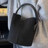 Frosted bucket bag women's 2025 autumn new fashion commuter handbag retro suede shoulder messenger bag