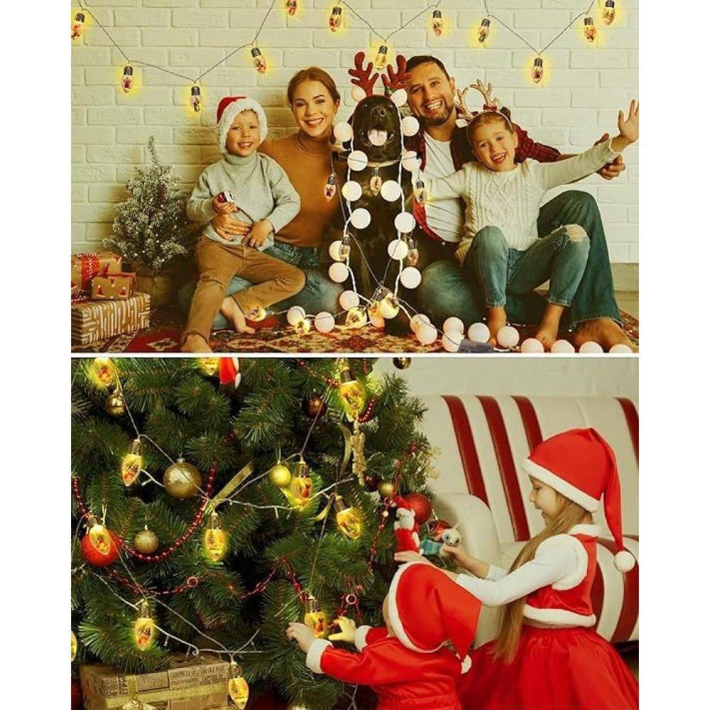 Fahison 1.5M 10LED Christmas Light String Santa Claus Battery box LED Lights Snowman Small Colored Lights New Year