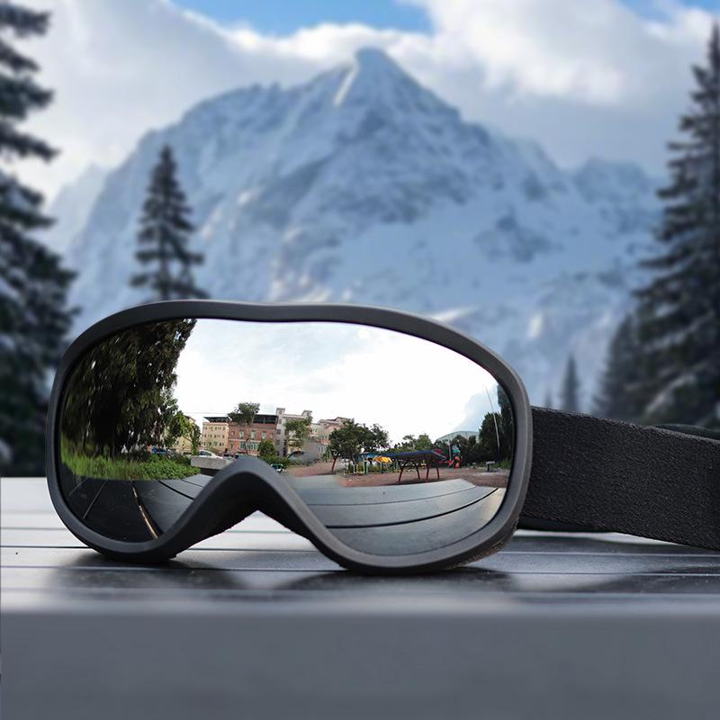 Anti-Fog Double Layer Ski Goggles - Fits Adult Helmets, Suitable for Children, Perfect for Winter Sports