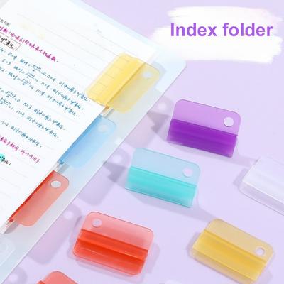 5pcs Plastic Index Clip Colorful Multi-function Bookmark Clip Transparent File Classification File Classification Clamp