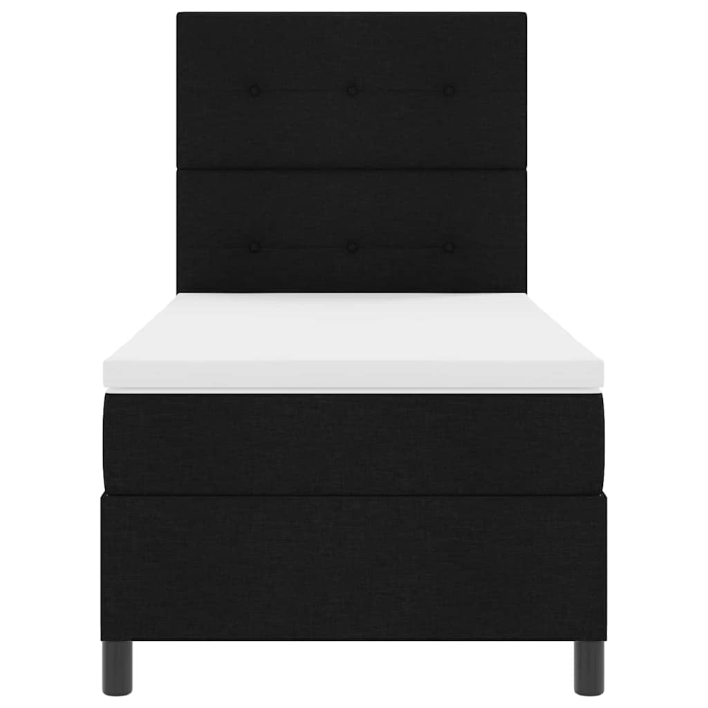 Box Spring Bed with Headboard Black 100 x 200 cm Fabric