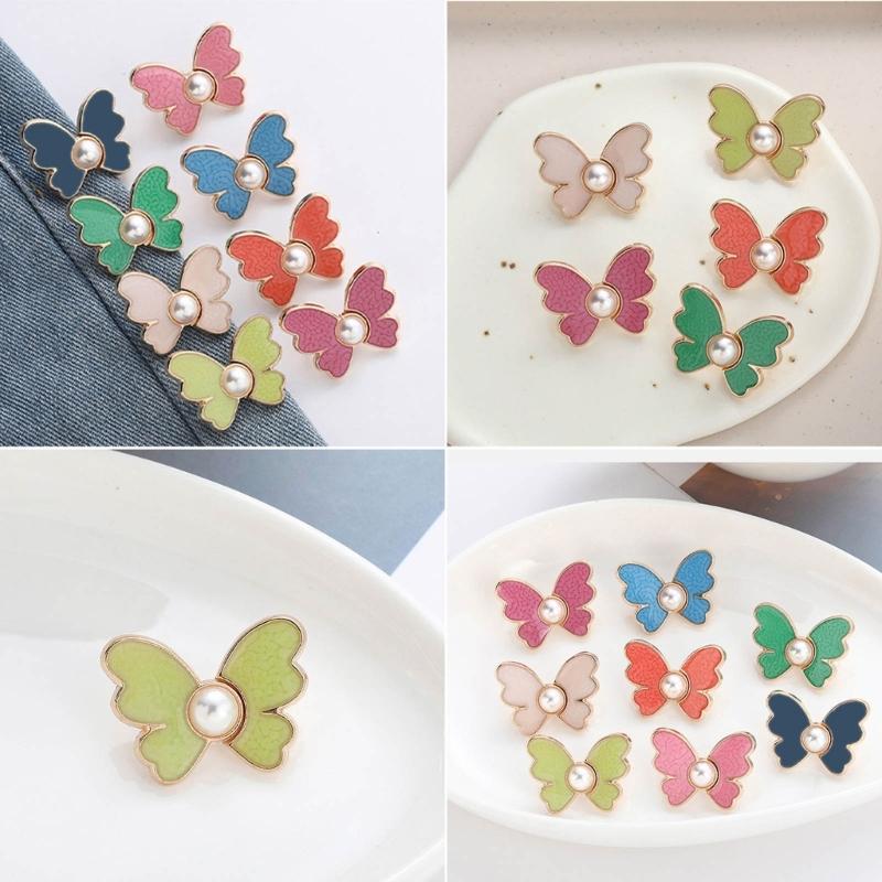 Fashion Butterfly Jean Button Adjustable Waist Buckle Extender Detachable Tighten Attacher Pins Waist Closing Artifact