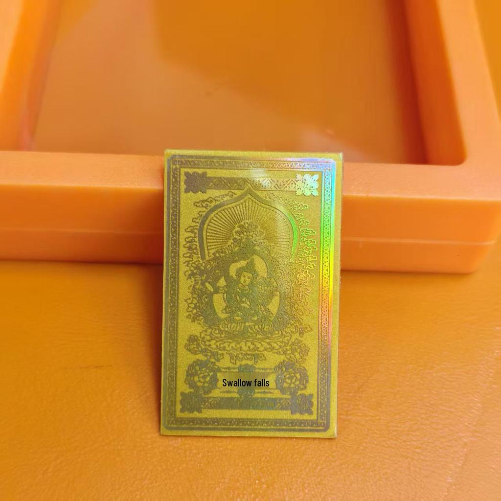 Наклейка на телефон із чистого золота 999 проби з вісьмома божествами-охоронцями та амулетом Будди року народження за зодіакальним календарем