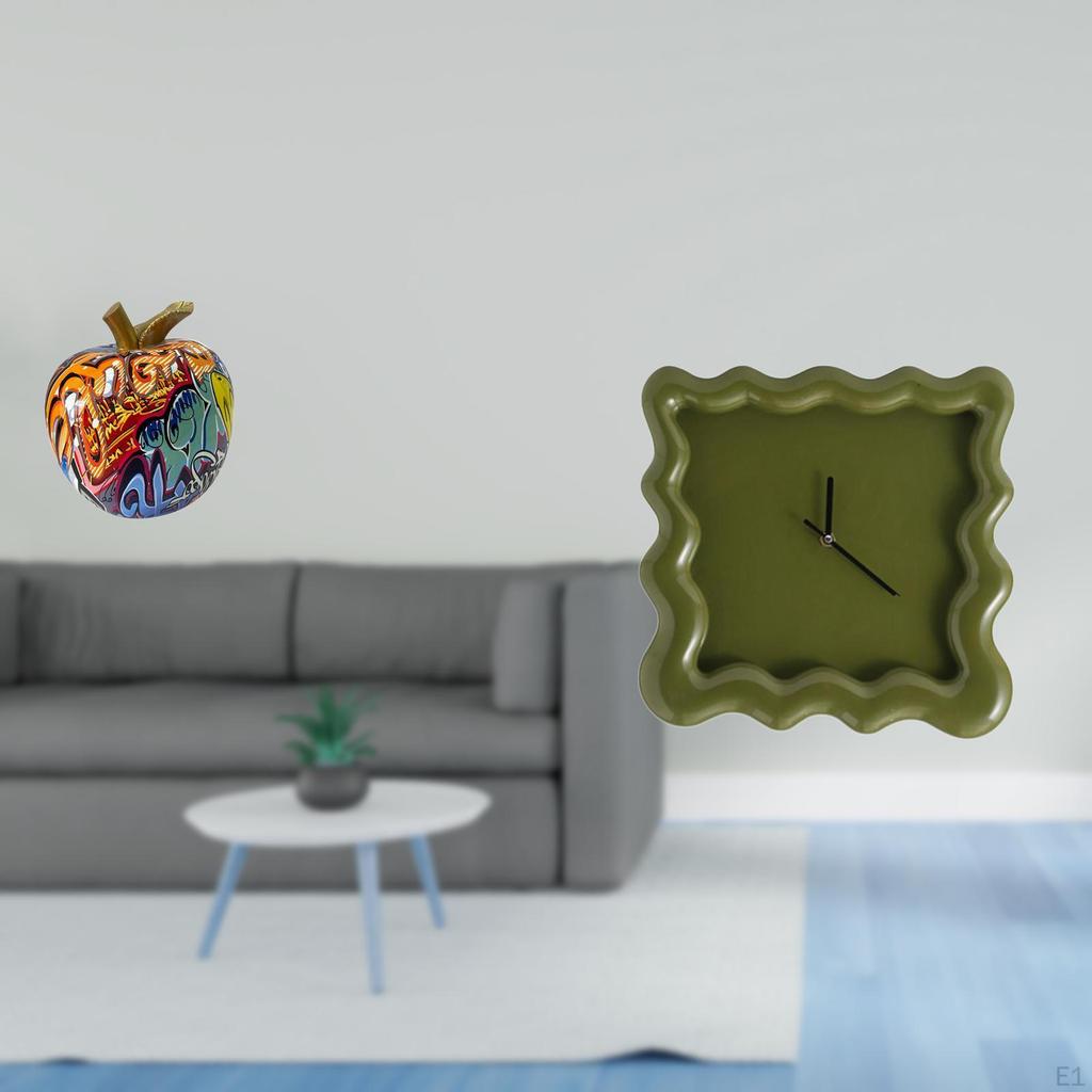 Nordic Graffiti Statue And Square Wall Clock Fusion Unique Collectable Artwork Ornament for Home Bar