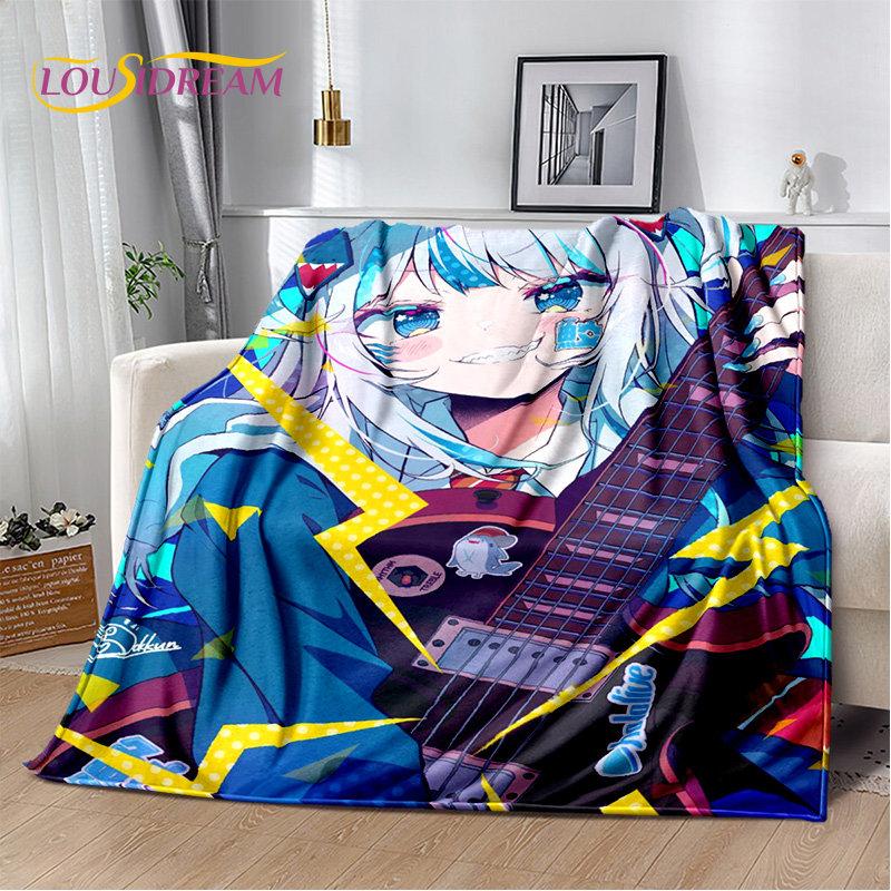 Gawr Gura Hololive Cute Anime Soft Plush Blanket,Flannel Blanket Throw Blanket for Living Room Bedroom Bed Sofa Picnic Cover Kid