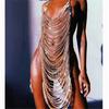 Dropshipping Hot Sale Rhinestones Club Nightclub Party Dance Sexy Sparkly Halter Dress Bikini Sparkly Top Body Chain Dress