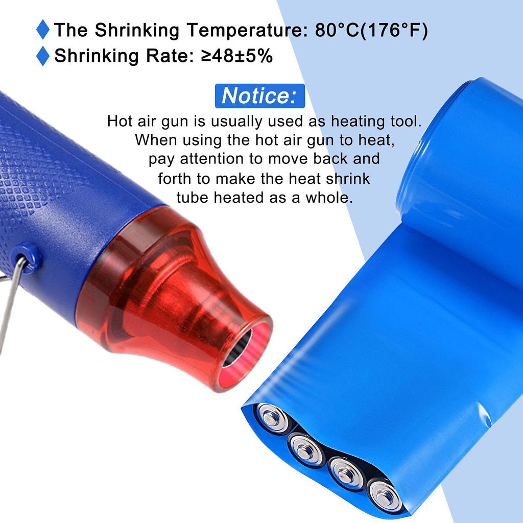 uxcell Battery Wrap Battery Pack PVC Heat Shrink Wrap Tube