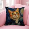 Van ART GGogh Lustige Katze Personalisierte Kissenstaubabdeckung Schlafzimmer Kinder Party Dekoration Kissenbezug Geburtstag Kinder Geschenk
