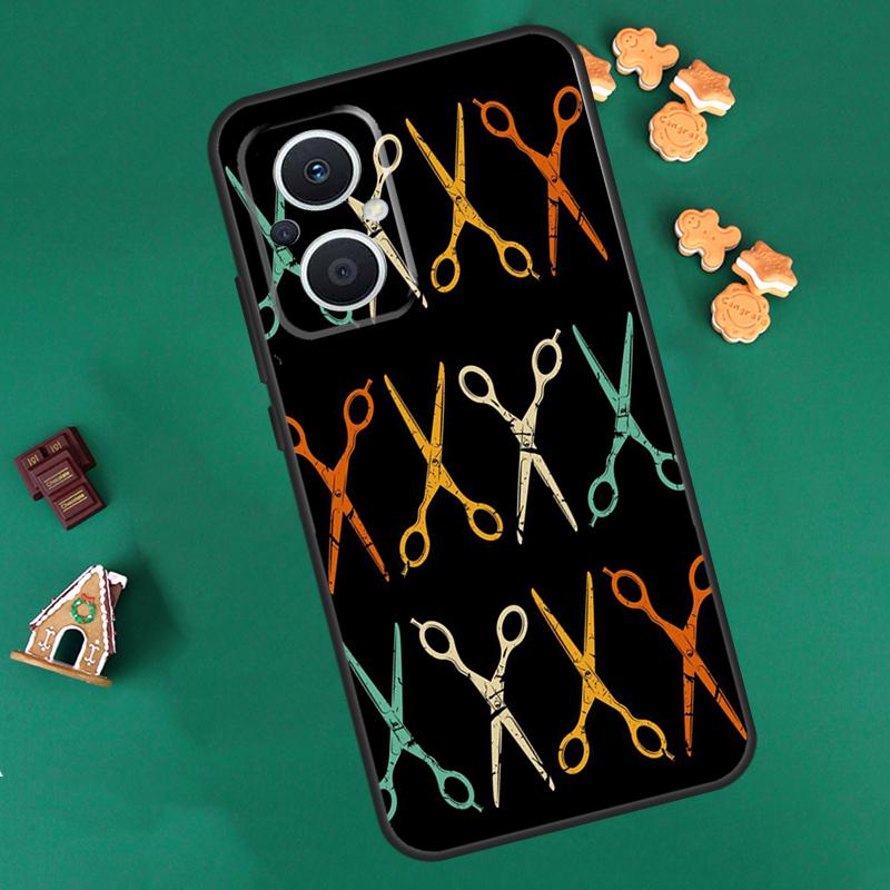 Hairdresser Barber Scissors Case For OPPO Reno 8 7 Lite 14 13 12 11 F 10 Pro 8T Cover For OPPO Find X8 X6 X5 X9 Pro Coque