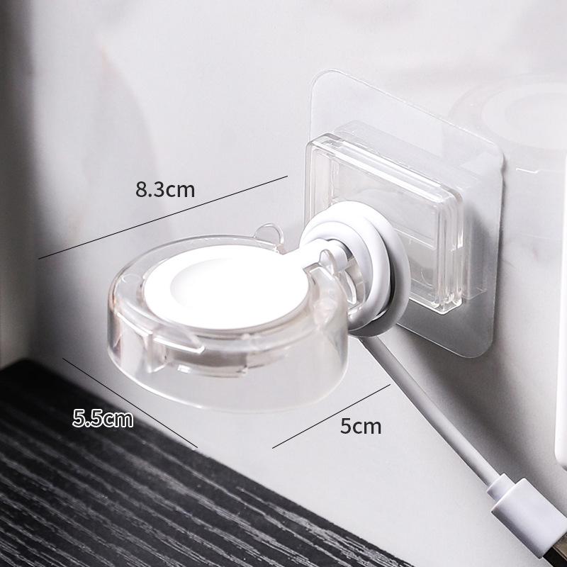 Wall-Mounted No-Drill Apple Watch Charging Stand and Storage Rack