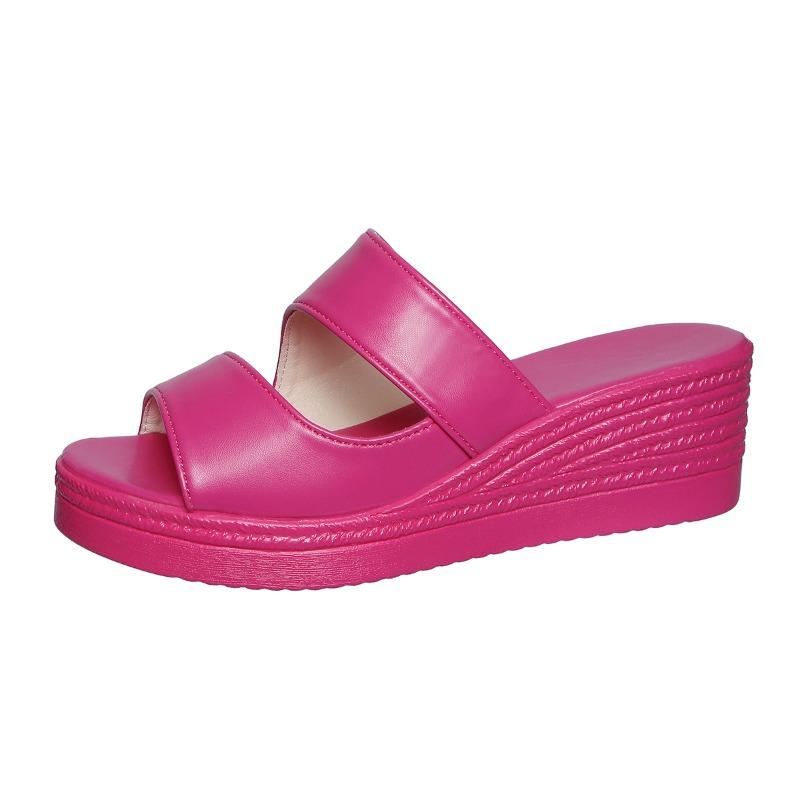 Fish-mouth Style Platform Shoes, Slip-on Shoes, Slippers, Women's New Arrivals, Large Size, Thick Sole, High Heels Devotion