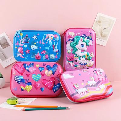 Estojos de lápis de desenho animado de grande capacidade para crianças Estojo de lápis de animais kawaii Presente para crianças Bolsa de papelaria escolar