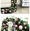 Christmas Rattan Rice Luxury Encrypted Window Display Set with Ball Ornaments and Wreath Decorations