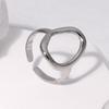 Minimalist Geometric Adjustable Titanium Steel Ring for Women