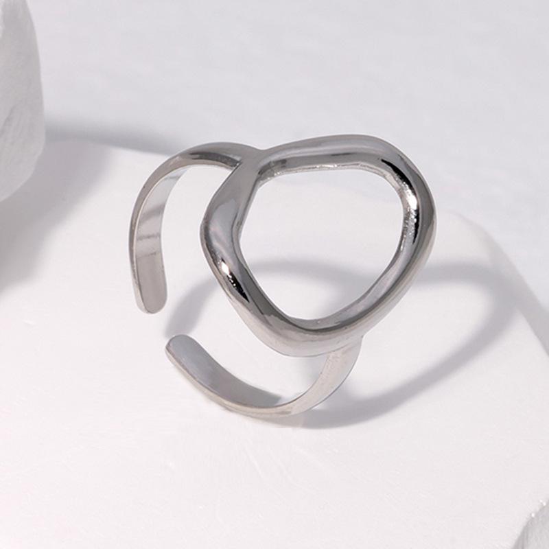 Minimalist Geometric Adjustable Titanium Steel Ring for Women