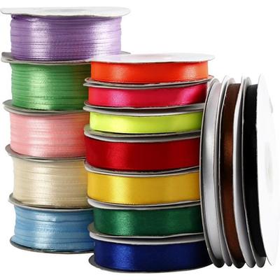 Set Contains 15 Different Satin Ribbons from 4 To 19 Mm Wide In Spools of 20, 50 and 100 M - Total of 790 M. Ref 51364