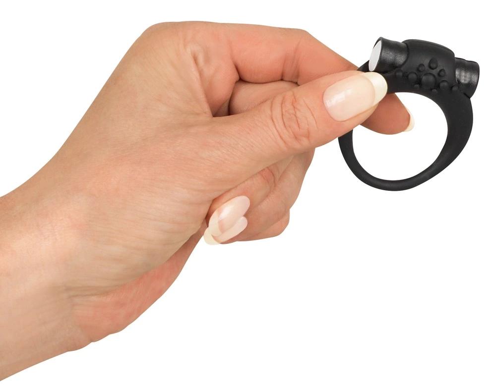 Sweet Smile - Black Penis Ring with Vibro-Bullet