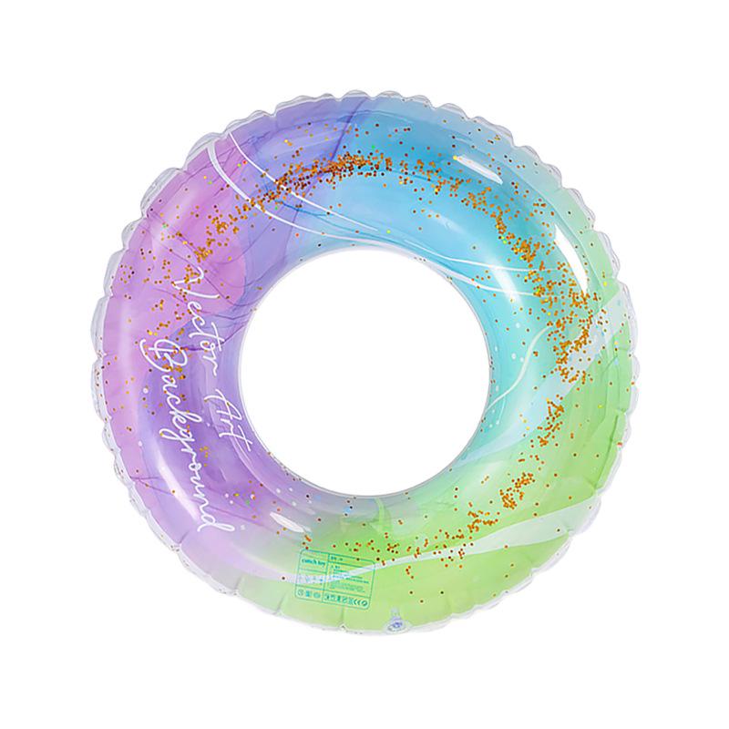 Starry Sky Sequin Mermaid Swim Ring: Thickened Inflatable Children's Float