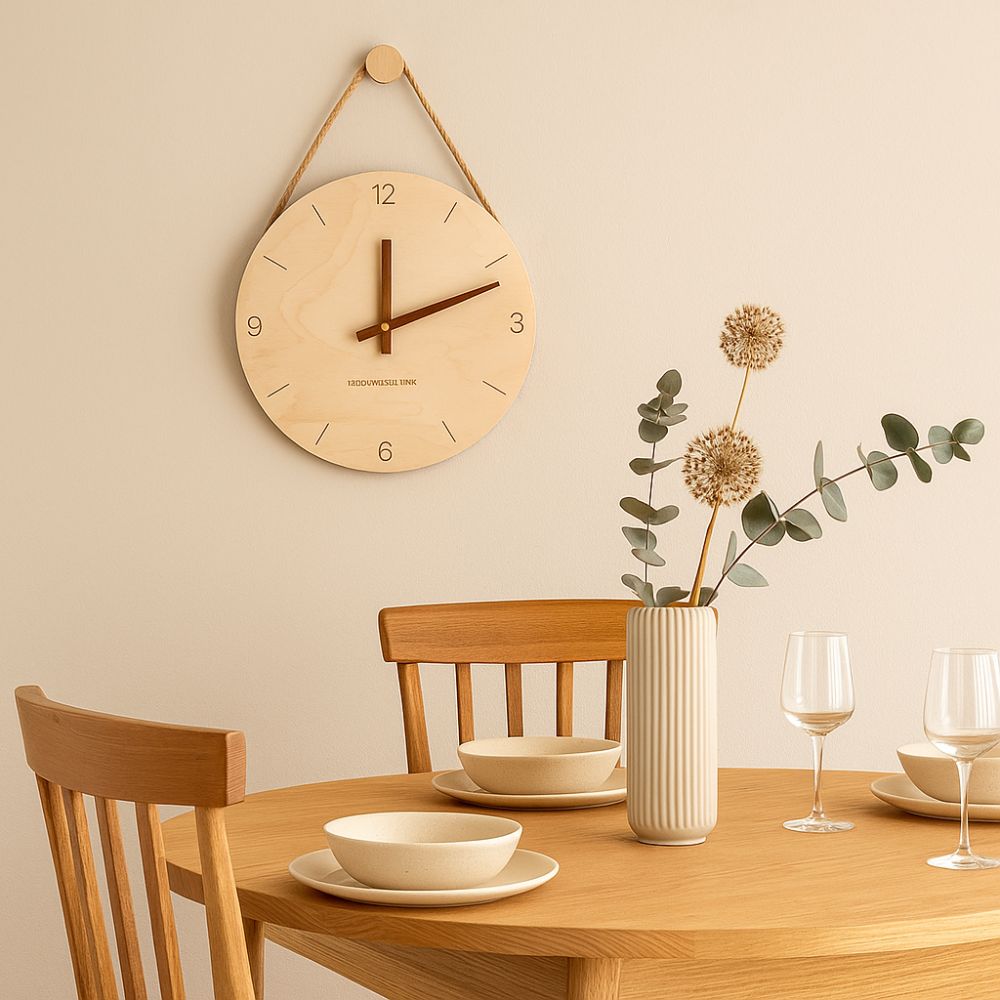 Nordic Style Solid Wood Clock Hanging Wall Clock Creative Aesthetic Clock Office