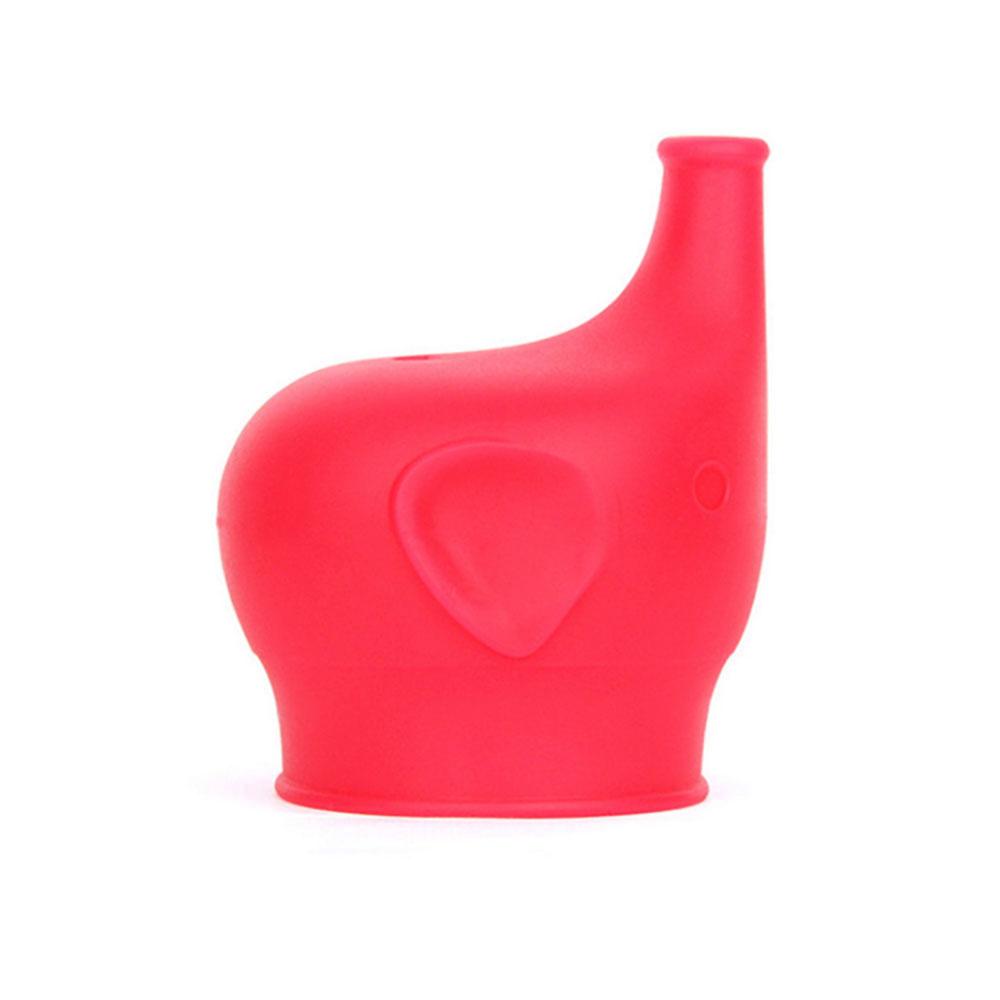 

Elephant-Shaped Silicone Cup Lids For Children Kids Drink Bottle Stretchable Proof Leak Silicone Straw Cup Covers Bottle Cover красный