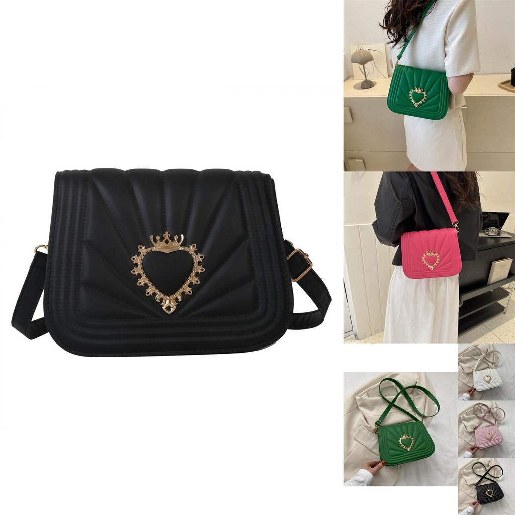 Chic Medium-sized Shoulder Bag For Women In Elegant Black White Pink Green