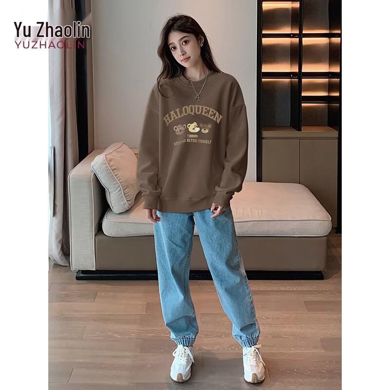 Yuzhaolin Women's Embroidered Bear Casual Sweatshirt