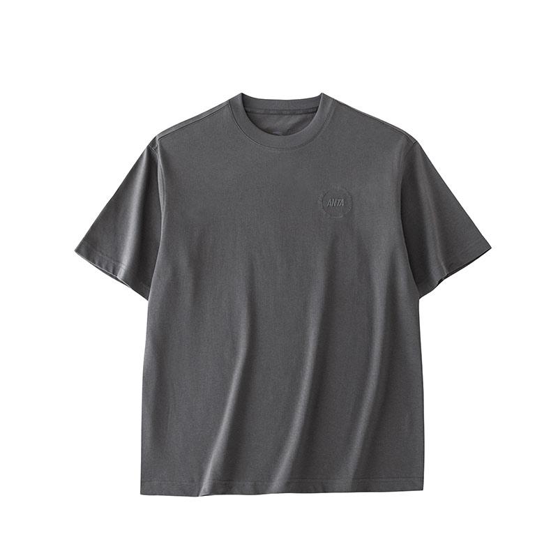 

Anta Удобный Повседневный Простой Пуловер с Круглым Вырезом, Трикотажный Топ с Коротким Рукавом, Унисекс Топы, Темно-Соево-Серый 172428112-2 S