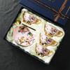 British Afternoon Tea Set, Bone China Cups Saucers with Elegant Floral, Household Coffee Tea Ceremony, Luxury Decor