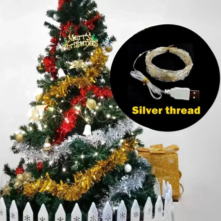 USB Copper Wire Lights Fairy Garland Lights LED String Lights Outdoor Waterproof String For Christmas Wedding Party Decorations