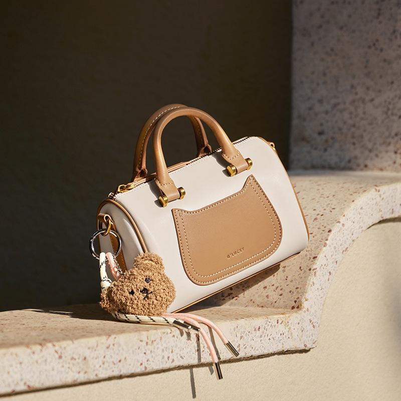 Autumn Winter Women's Small Bag 2025 New Genuine Leather Fashion Versatile Shoulder Bag Trendy Handbag Color Block Crossbody Bag