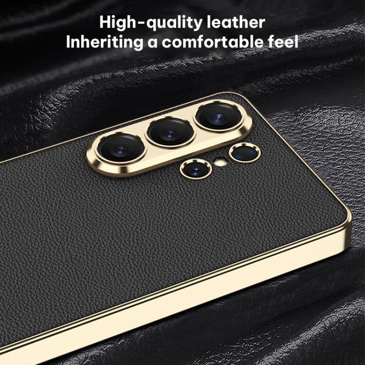 GKK Plating TPU + Leather Full Coverage Phone Case