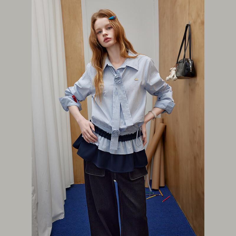 UNIFREE Pleated Ruffled Tie-Waist Mini Skirt
