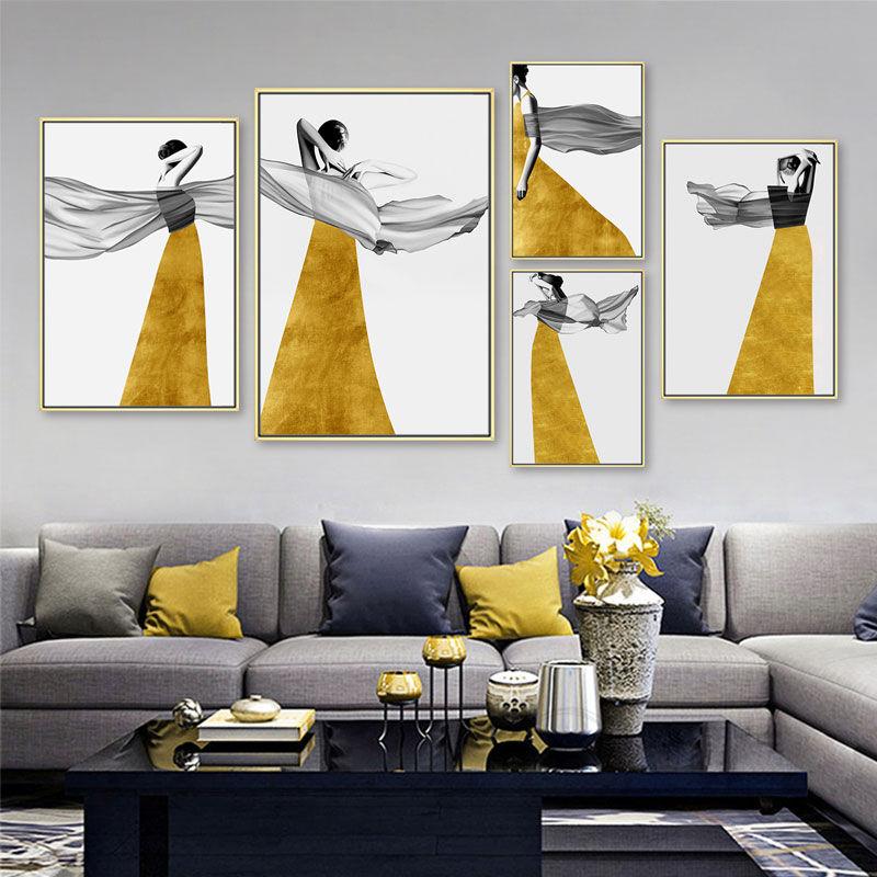 Abstract Woman Wall Art Modern Fashion Female Posters for The Home Canvas Picture for Interior Frameless Wall Art No Frame
