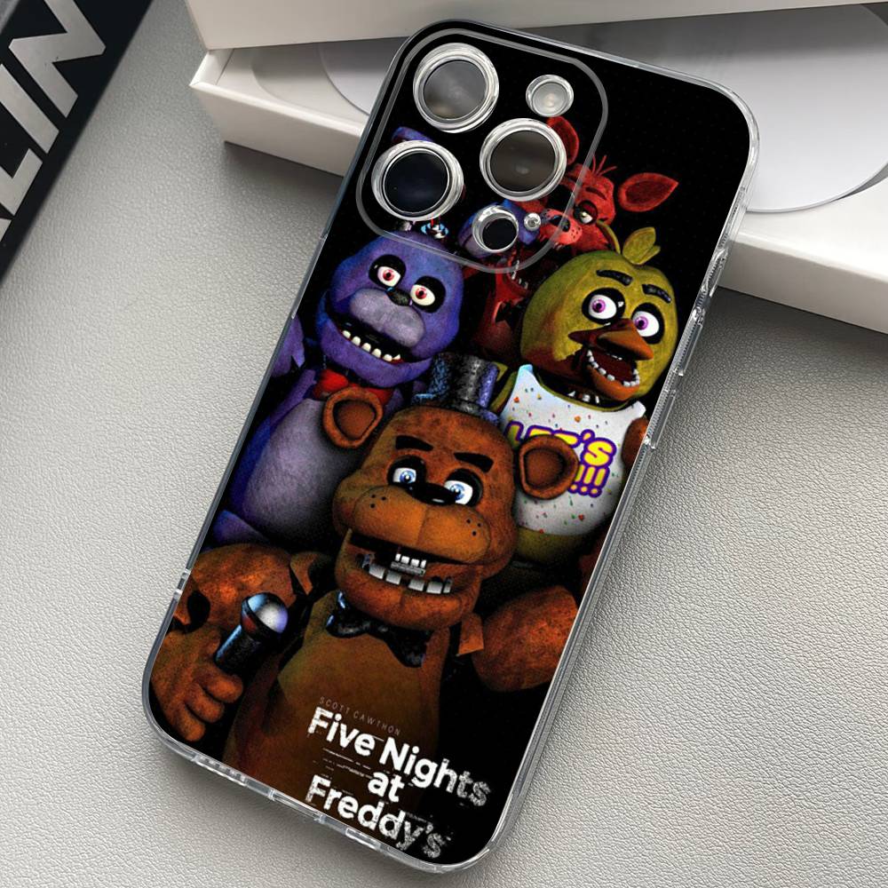 W-Fnaf-e-Fives-nights-At-Freddys-Clear Silicone Soft TPU Phone Case For iphone 17 16 15 14 Plus 13 12 Mini 11 Pro Max Shell Capa