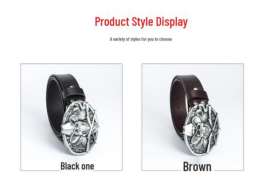 Trendy Men's Retro Cowhide Leather Belt - Genuine Casual Style for Trousers