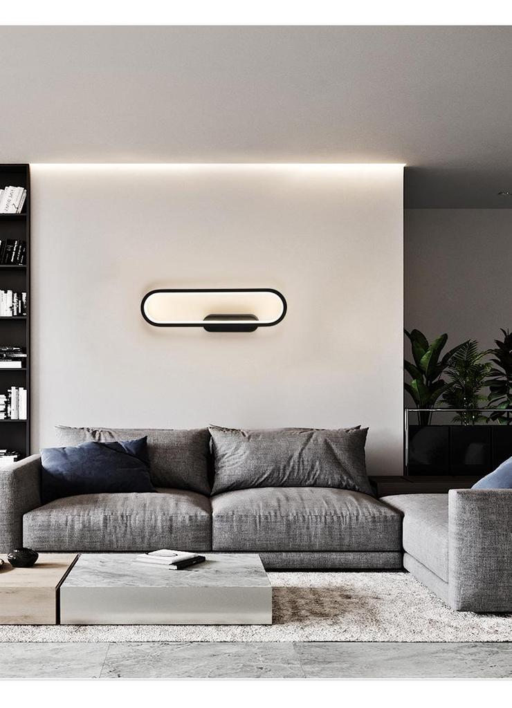 Minimalist LED Wall Lamp - Creative Three-Color Dimming for Living Room or Bedside