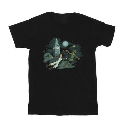 Peter Pan And Wendy Girls Big Ben Clouds Cotton T-Shirt
