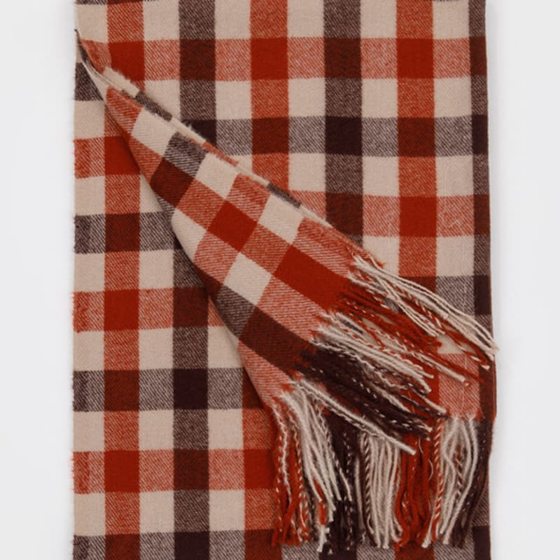 RECLOW BLOCK Tartan Check Muffler RED
