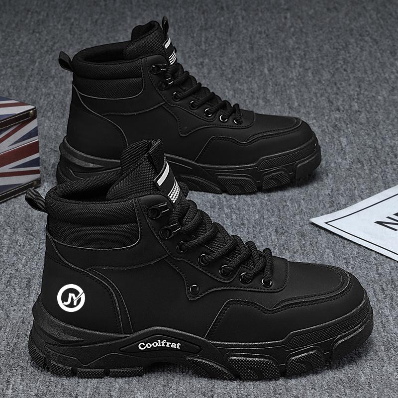 

Новые модные осенние и зимние мужские высокие ботинки martin для студентов, трендовые рабочие туфли на мягкой подошве для мальчиков, кроссовки Martin с защитой труда 39