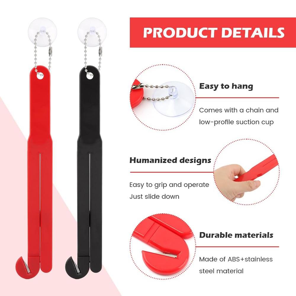 LMETJMA Food Bag Opener Food Bag Pouch Cutter Opener with Stainless Steel Blade Food Bag Cutter Squeezer with Suction Cup Hang