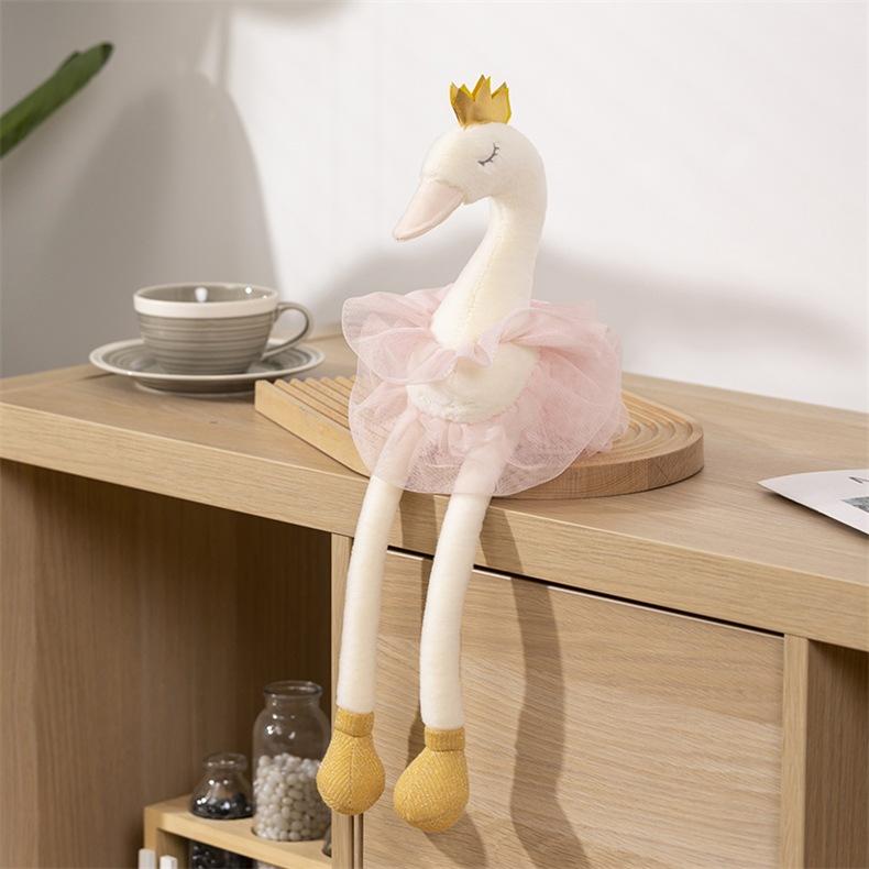 Süße Krone Dreifarbig Schwan Flamingo Puppe Stoffpuppe Plüschtier Niedliche Krone Schwan Puppe