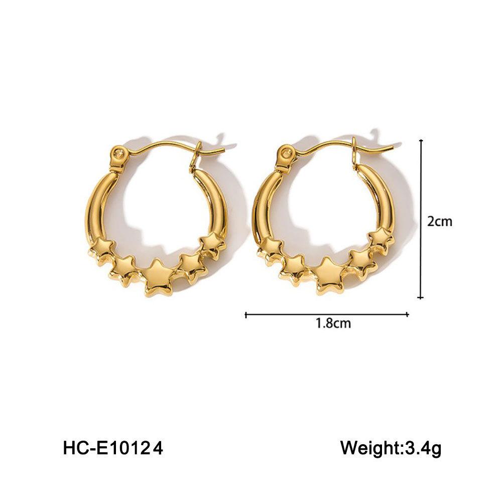 

New geometric shape earrings, women s fashion versatile titanium steel high-end stud earrings, heart-shaped earrings