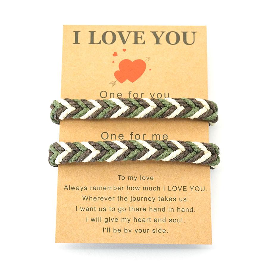Ein für dich Ein für mich Partnerarmbänder Set 2 Stück Handgefertigt Geflochten Passende Armbänder Liebesschmuck Valentinstag Accessoires Joias